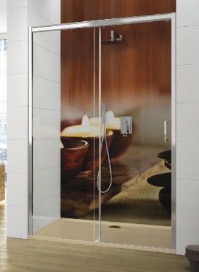 TYXO SLIDING DOOR RIGHT DOOR - 1400 - H 1370/1404 - GLOSSY SILVER PROFILES - TRANSPARENT GLASS GLAZING. DIAYTAR NIGERIA makes online shopping accessible to all with budget-friendly prices and reliable delivery.