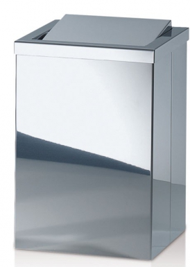 SQUARE TRASH BIN - SWING LID - 30 X 30 X 20 CM - MATT STEEL. DIAYTAR NIGERIA: Your trusted marketplace that combines variety, affordability and reliable shipping.