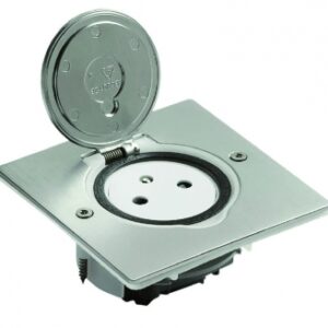 SINGLE FLOOR SOCKET 2P+T SURFACE 16A 250V WITH SQUARE PLATE - BRUSHED STAINLESS STEEL. DIAYTAR NIGERIA: Your gateway to affordable online retail with reliable delivery within the week.