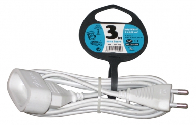 EXTENSION CORD WITHOUT EARTH 2 WIRES OF SECT. 0.75 MM2 1320W LG. 2 M WHITE. DIAYTAR NIGERIA: Where smart shoppers find everything they need at prices they can afford.