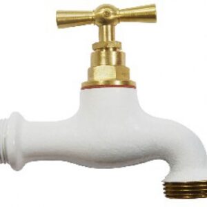 STRAIGHT BRASS / WHITE WATERING TAP - 15X21 INLET THREAD AND 20X27 NOSE. Experience shopping without stress at DIAYTAR NIGERIA's comprehensive and budget-friendly platform.