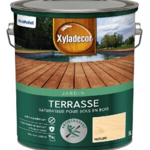 XYLADECOR ANTI-SLIP WATER-BASED TERRACE SATURATOR - FOR ALL TYPES OF EXTERIOR WOOD FLOORS - RESISTANT TO CHLORINATED WATER, SCRATCHES AND UV LIGHT, ANTI-STAIN, ANTI-GREASE - MATTE TEAK - 5 L. Shop with confidence at DIAYTAR NIGERIA, offering extensive product variety with nationwide delivery.