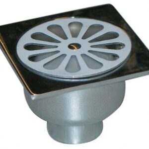 FLOOR DRAIN FOR LEAD TRAY - CHROMED BRASS - STAINLESS STEEL GRID - 100X100XH75 - OUTLET Ø 43. DIAYTAR NIGERIA: Bringing quality products to every Nigerian with affordable nationwide delivery.