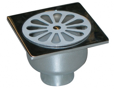 FLOOR DRAIN FOR LEAD TRAY - CHROMED BRASS - STAINLESS STEEL GRID - 100X100XH75 - OUTLET Ø 43. DIAYTAR NIGERIA: Bringing quality products to every Nigerian with affordable nationwide delivery.