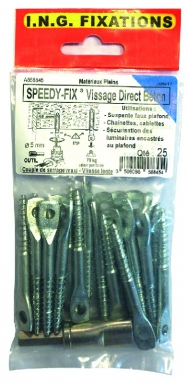 SPEEDY-FIX - SCREWS FOR DIRECT HANGING IN CONCRETE AND HARDWOOD - BAG OF 25. Your shopping aspirations fulfilled at DIAYTAR NIGERIA with competitive prices and reliable delivery.