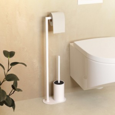 BRUSH-ROLL FREESTANDING TOILET ROLL HOLDER - ARCHITECT S+ COLLECTION - MATT WHITE FINISH. Your trusted marketplace, DIAYTAR NIGERIA offers extensive variety with delivery within 8 days.