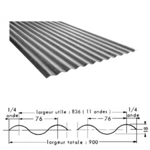 GALVANIZED CORRUGATED SHEET WAVES 76X18 MM 2500X900X0.63 MM SHEET WEIGHT = 13 KG. DIAYTAR NIGERIA: Where smart shoppers find everything they need at prices they can afford.