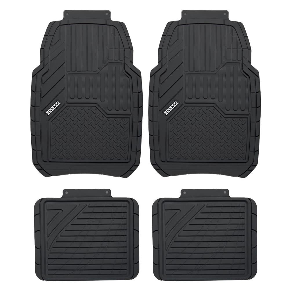 4 black sparco pvc floor mats. DIAYTAR NIGERIA connects you with thousands of products at competitive prices, delivered within a week.