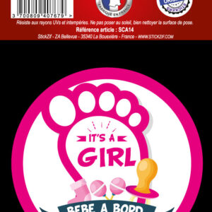 Pre-cut adhesive "baby on board - it's a girl" x1. Shop across categories with ease at DIAYTAR NIGERIA, delivering affordability within the week.