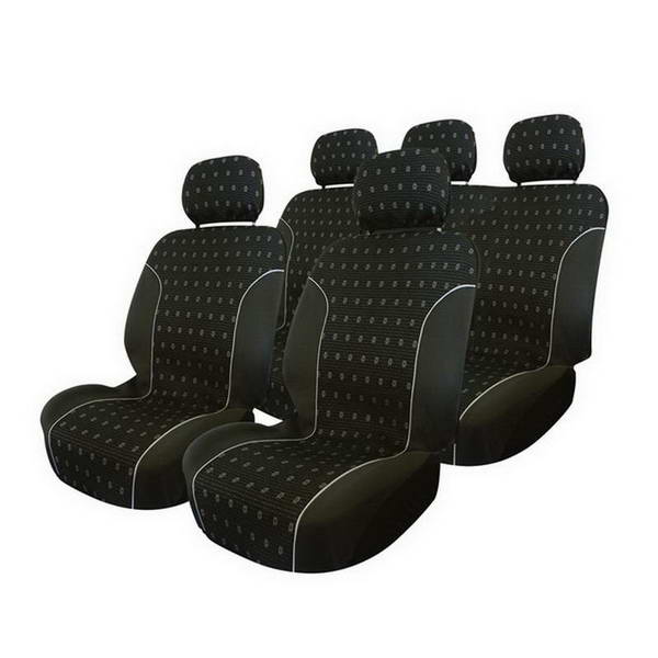 Black Flower Universal Cover Set 9pcs (Airbag). DIAYTAR NIGERIA: Nigeria's answer to affordable online shopping with reliable 5-8 day delivery guarantee.