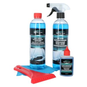 Winter kit 5 pcs (500ml defrosting agent/500ml windshield washer antifreeze/50ml lock defrosting agent/frost scraper/cloth). DIAYTAR NIGERIA: Where every Nigerian finds affordable products delivered within the week.