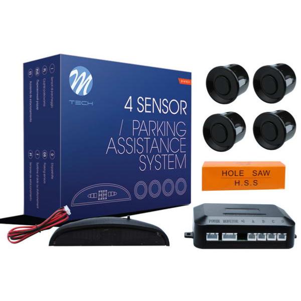 Black 4-sensor reversing radar kit. DIAYTAR NIGERIA: Empowering Nigerians with access to affordable products and reliable 5-8 day delivery.