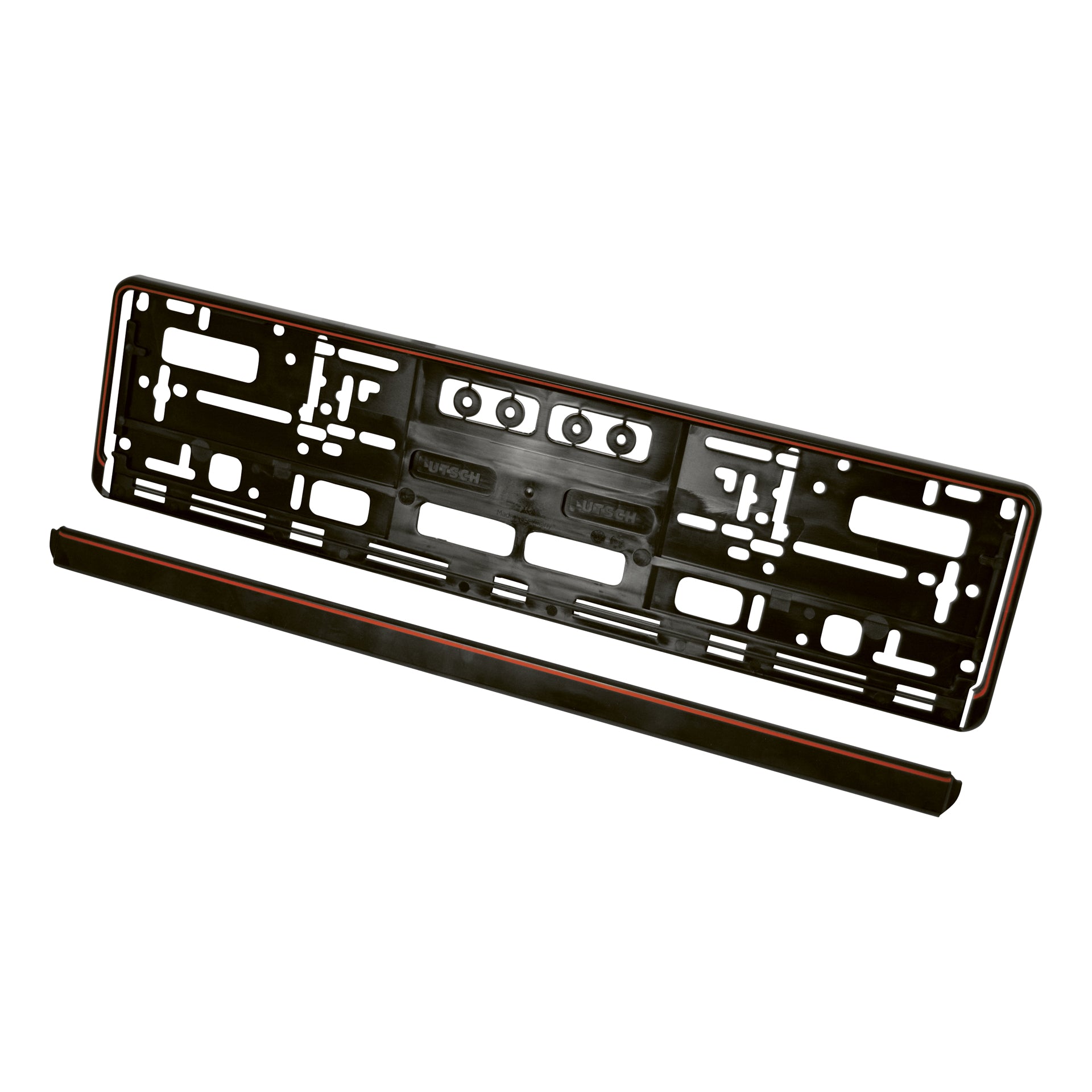 Universal license plate holder 52x11cm black red. DIAYTAR NIGERIA puts thousands of products at your fingertips with affordable prices and delivery within a week.
